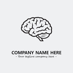 Brain illustration black and white for logo company vector image
