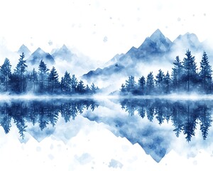 Misty Mountain Lake Reflection