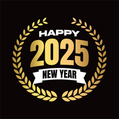 Golden Label Happy New Year 2025