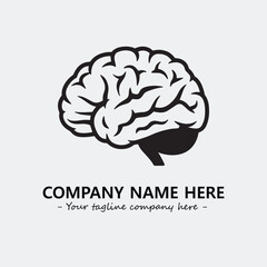 Brain illustration black and white for logo company vector image
