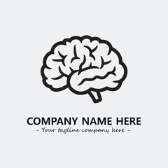 Brain illustration black and white for logo company vector image
