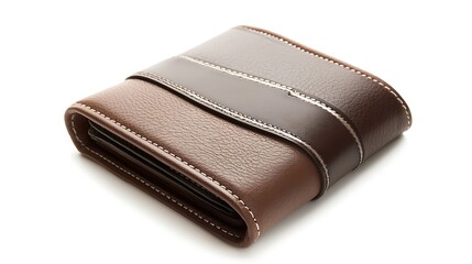 Brown wallet with a brown and tan stripe