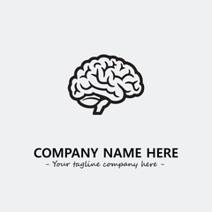 Brain illustration black and white for logo company vector image
