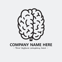 Brain illustration black and white for logo company vector image
