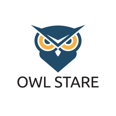 Owl Bird Animal Mascot Sharp Stare Business Logo Template