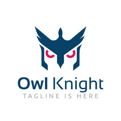 Owl Knight Bird Animal Mascot Sharp Vision Business Logo Template