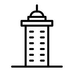 Highrise Building Swaying Vector Line Icon Design