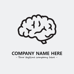 Brain illustration black and white for logo company vector image
