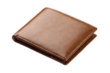 brown leather wallet isolated PNG
