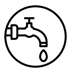 Emergency Water Supply Vector Line Icon Design