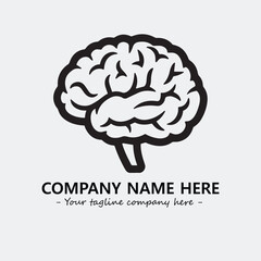 Brain illustration black and white for logo company vector image
