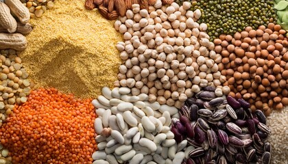 Obraz premium Healthy food, protein, vegetables and fruits