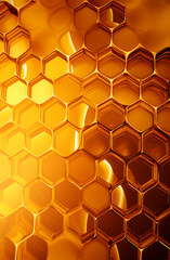 Obraz premium Honeycomb pattern with varying shades of gold capturing nature flawless