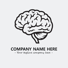 Brain illustration black and white for logo company vector image
