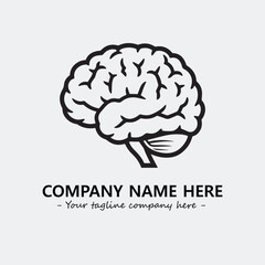 Brain illustration black and white for logo company vector image
