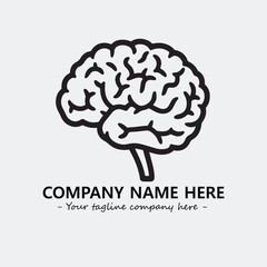 Brain illustration black and white for logo company vector image
