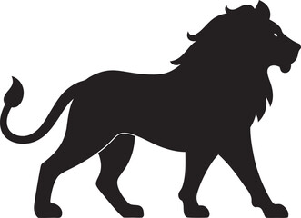 black silhouette of a lion