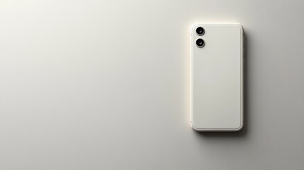 Modern white smartphone on neutral background, product shot