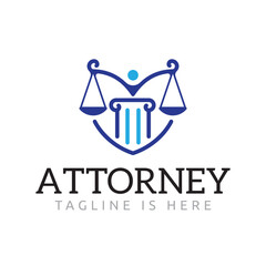 Law Balance Justice Scale Court Attorney Logo Template