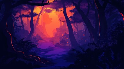dark magic forest, spooky abstract background