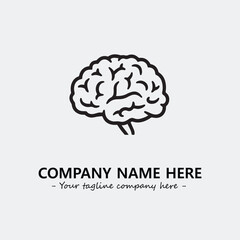 Brain illustration black and white for logo company vector image
