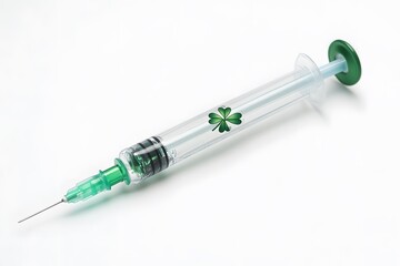 Fototapeta premium Green-Tipped Elegance A Thematic Syringe for Special Occasions
