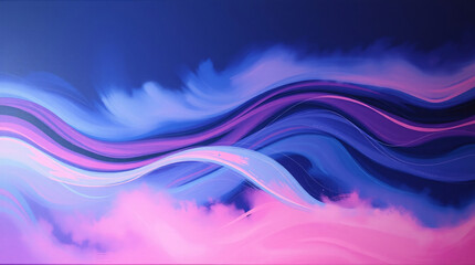 Obraz premium Abstract harmony arises from fluid ribbons that dance in purple and blue gradients.