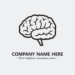 Brain illustration black and white for logo company vector image
