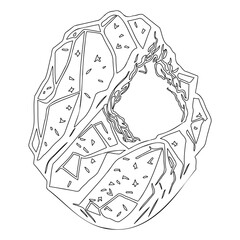 Frozen Cave Outline, Abstract Ice Formation Design