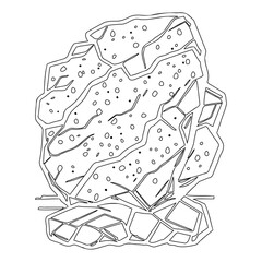 Black And White Rock Formation Illustration