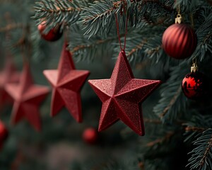 Christmas Stars on Fir Tree