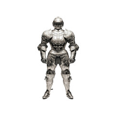 Ornate Medieval Knight's Armor Full Body Studio Shot