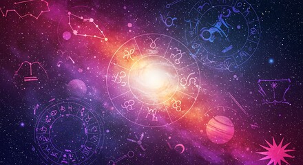 Cosmic Dance of the Zodiac AI Generated