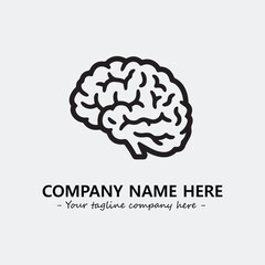 Brain illustration black and white for logo company vector image
