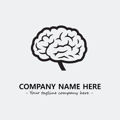 Brain illustration black and white for logo company vector image
