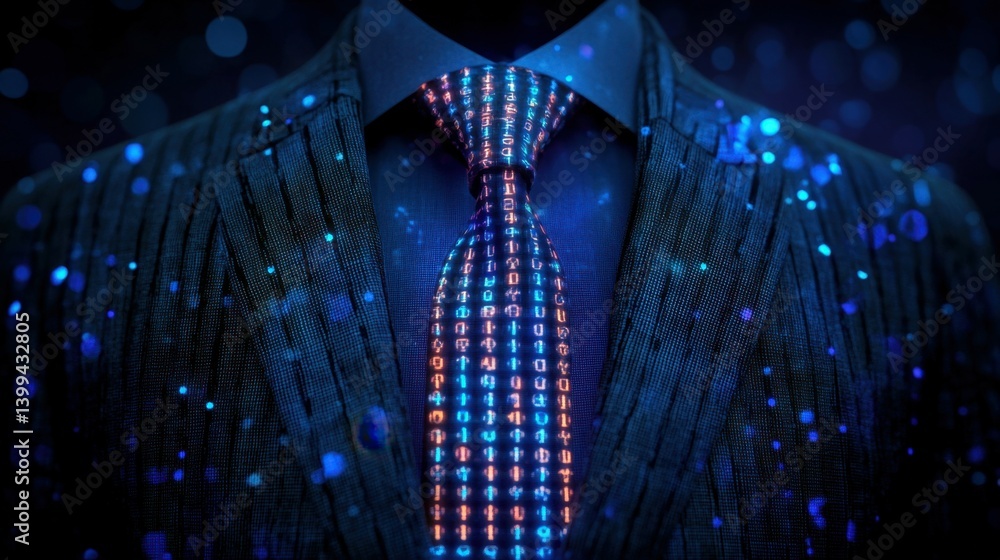 Fototapete Concept of digital transformation. System engineering. Binary code. Programming.