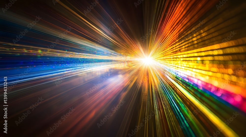 Poster abstract image of light rays and colors