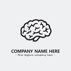Brain illustration black and white for logo company vector image

