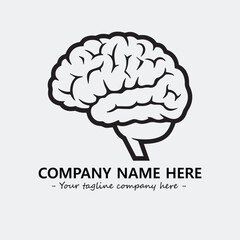 Brain illustration black and white for logo company vector image
