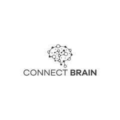 dual meaning connect brain logo vector 