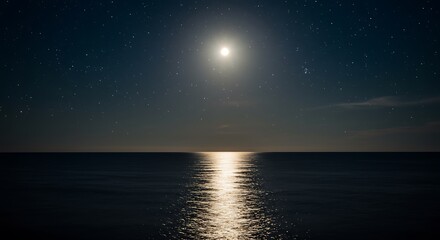 Moonlit Embrace of the Deep AI Generated