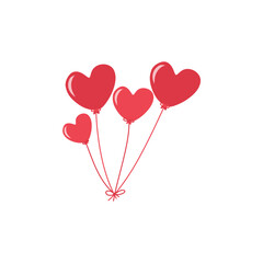 Heart balloons for Valentine's Day celebration