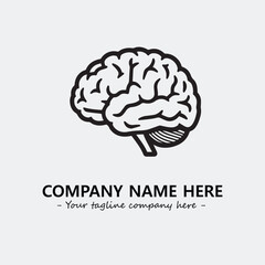 Brain illustration black and white for logo company vector image
