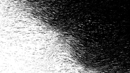 Halftone dirty background with illusion effect. Curved or damaged gradient texture. Visualization of big data. Broken screen virus. Vector illustration.