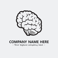 Brain illustration black and white for logo company vector image
