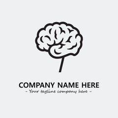 Brain illustration black and white for logo company vector image
