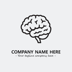 Brain illustration black and white for logo company vector image

