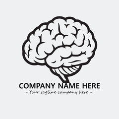 Brain illustration black and white for logo company vector image
