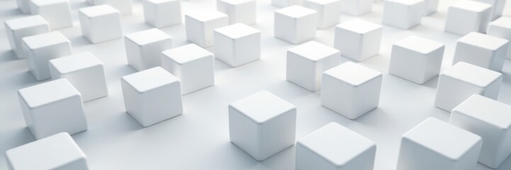 geometric patterns of shifted white cubes in a random layout, background, geometric pattern
