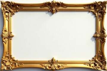 Gold vintage scroll frame with ornate details and classic elegance, classic elegance, ornate details, luxurious decor